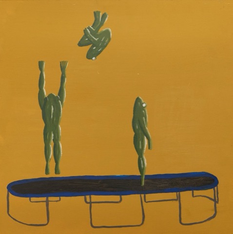 Frogs on Trampoline